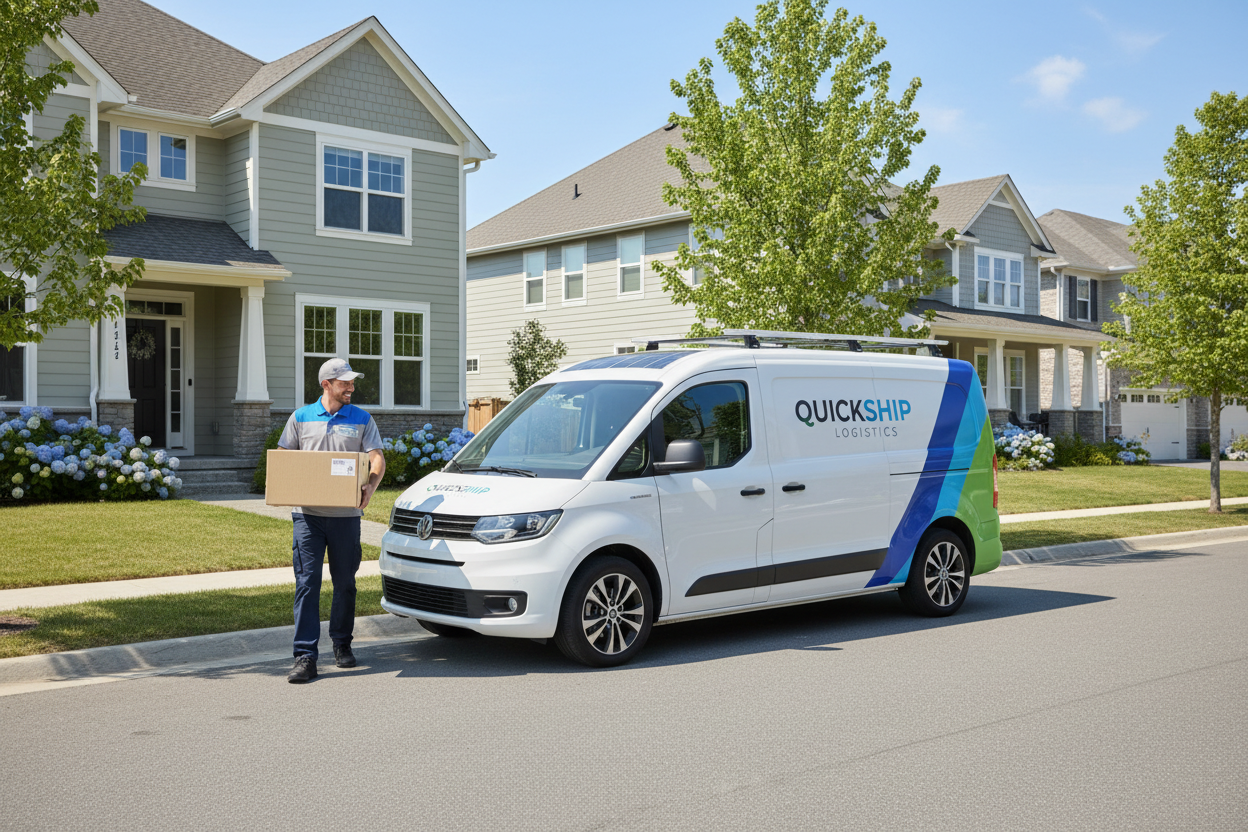 需要一张美国尾程物流派送的图片