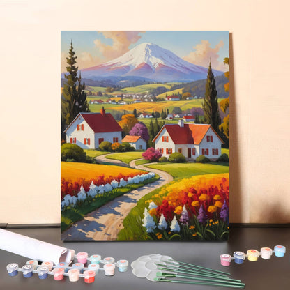 Peaceful Mountain Landscape – Paint by Numbers Canvas Kit