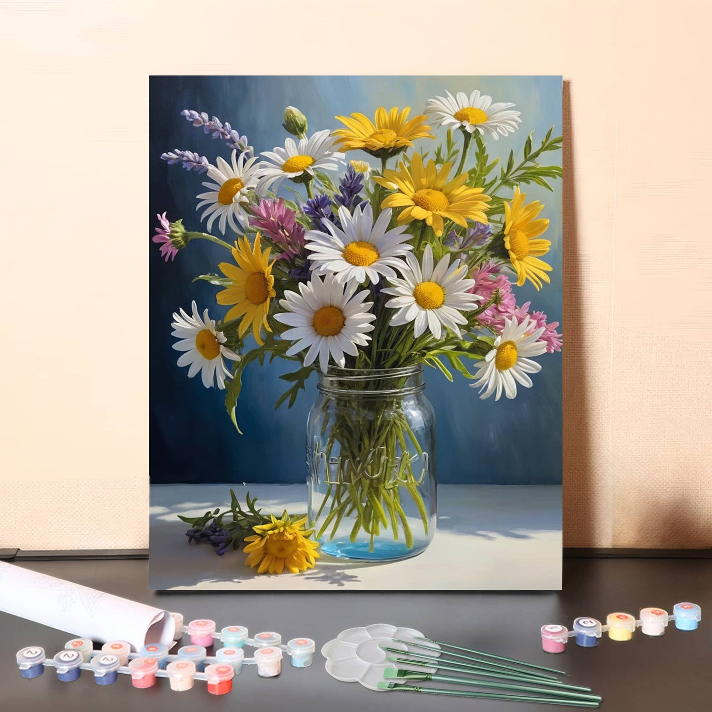 Colorful Wildflower Bouquet – Paint by Numbers Canvas Kit
