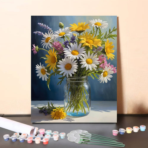 Colorful Wildflower Bouquet – Paint by Numbers Canvas Kit