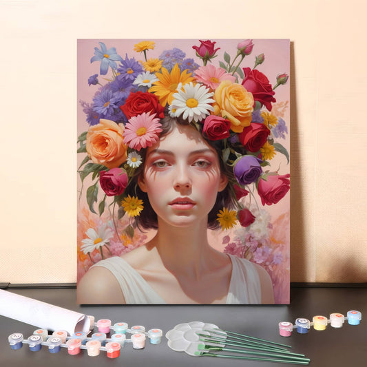 Colorful Flower Arrangement – Paint by Numbers Canvas Kit