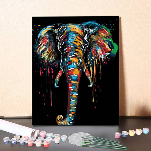 Color Splash Elephant – Paint by Numbers