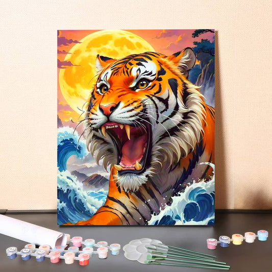 Roar of the Rising Moon – Paint by Numbers