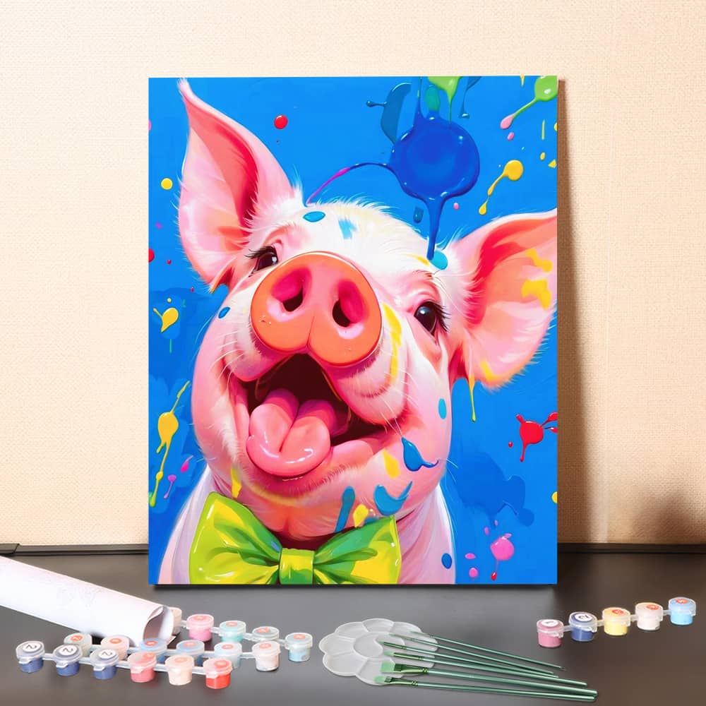 Color Splash Pig – Paint by Numbers