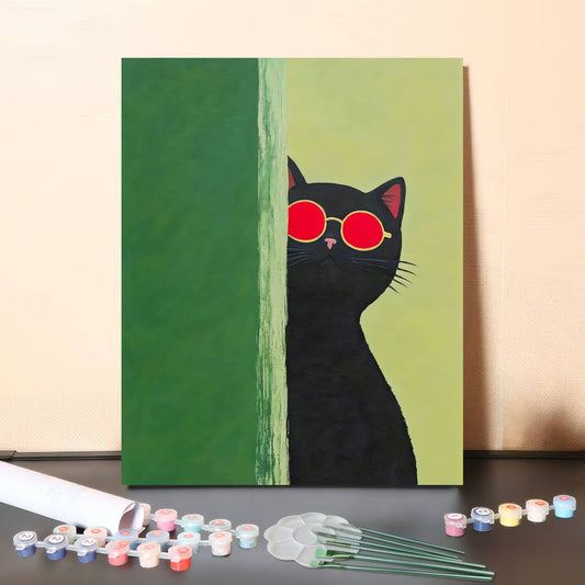 Peekaboo Cool Cat – Paint by Numbers