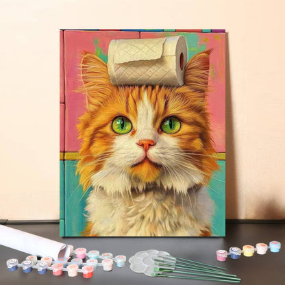 Toilet Paper Cat – Paint by Numbers