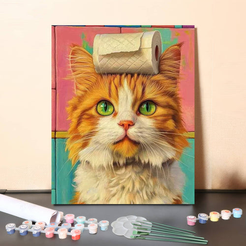 Toilet Paper Cat – Paint by Numbers