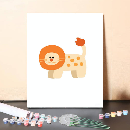 Happy Little Lion– Paint by Numbers Canvas Kit
