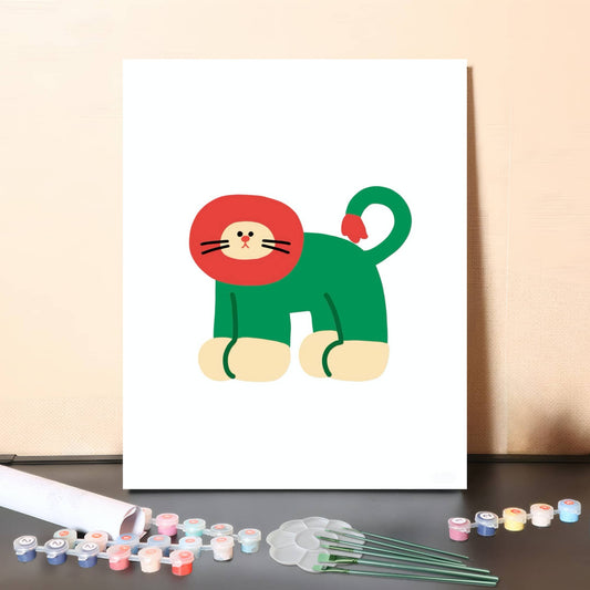 Playful Lion – Paint by Numbers Canvas Kit