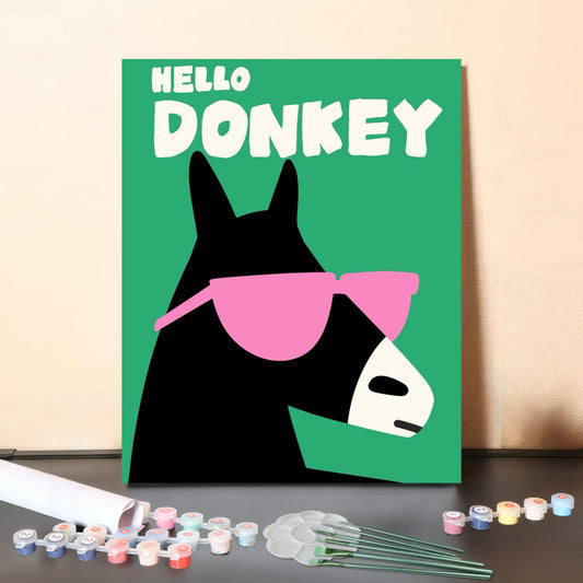 Hello Donkey – Cool Sunglasses AI Paint by Numbers