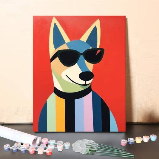 Cool Dog in Sunglasses – Paint by Numbers Canvas Kit