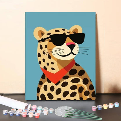 Cool Cheetah Attitude – Stylish Paint by Numbers Canvas Art