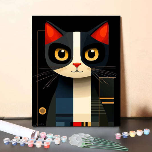 Golden Eyes Cat – Modern AI Animals Paint by Numbers
