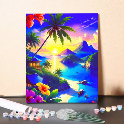 Tropical Sunset – Paint by Numbers Canvas Kit