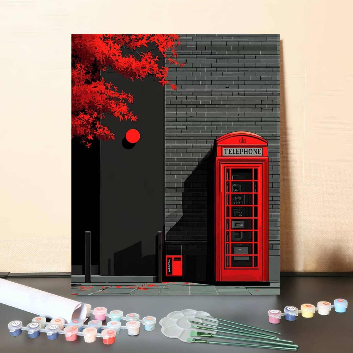 London in Red – Paint by Numbers Canvas Kit