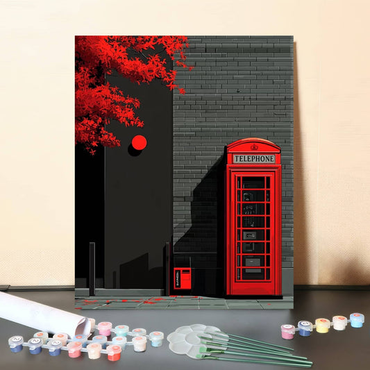 London in Red – Paint by Numbers Canvas Kit