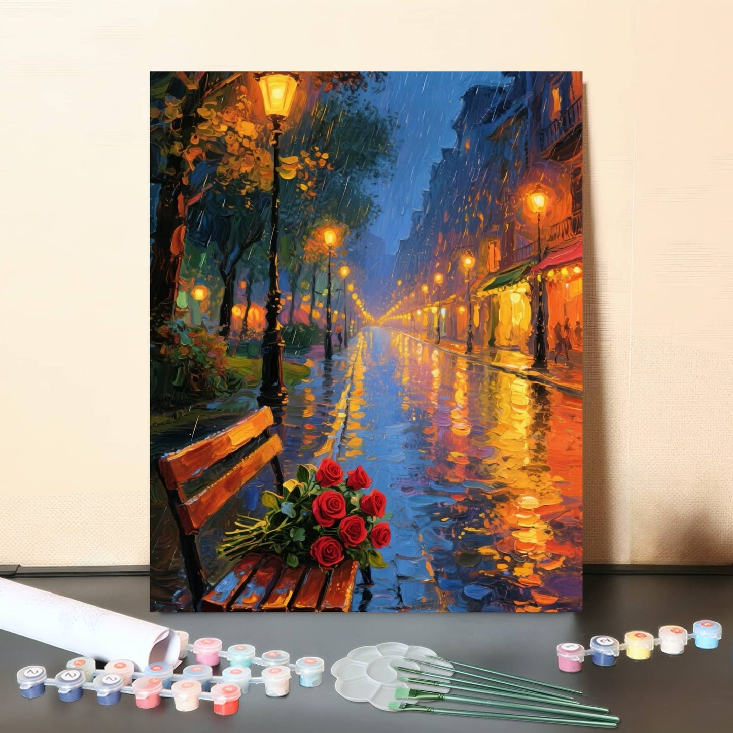 Rainy Romance – Paint by Numbers Canvas Kit