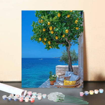 Lemons by the Sea – Paint by Numbers Canvas Kit