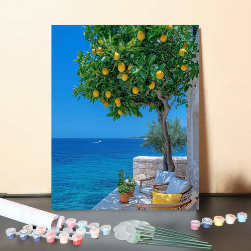 Lemons by the Sea – Paint by Numbers Canvas Kit