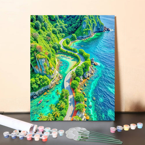 Coastal Road – Paint by Numbers Canvas Kit