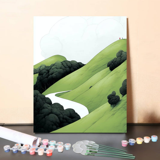 Green Hills – Paint by Numbers Canvas Kit