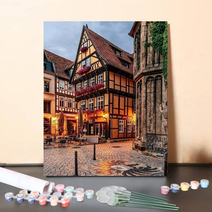Half-Timbered Charm – Paint by Numbers Canvas Kit