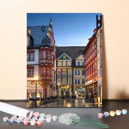 Old Town Lights – Paint by Numbers Canvas Kit