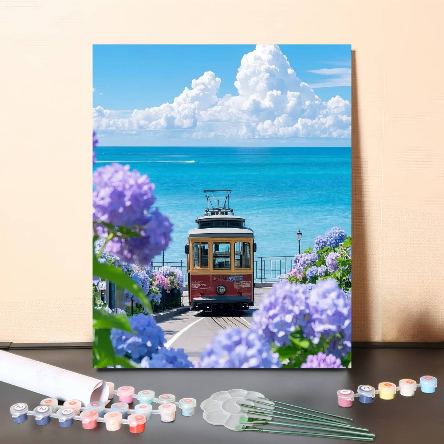Seaside Railway – Paint by Numbers Canvas Kit