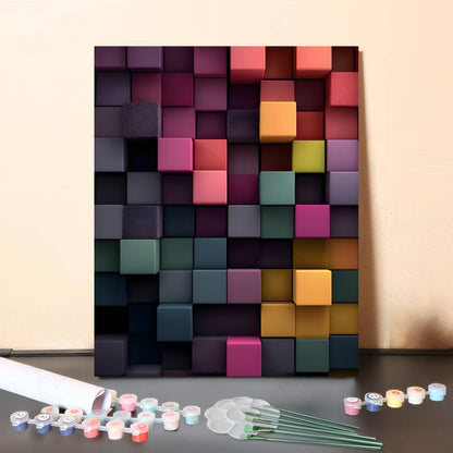 Color Cubes – Paint by Numbers Canvas Kit