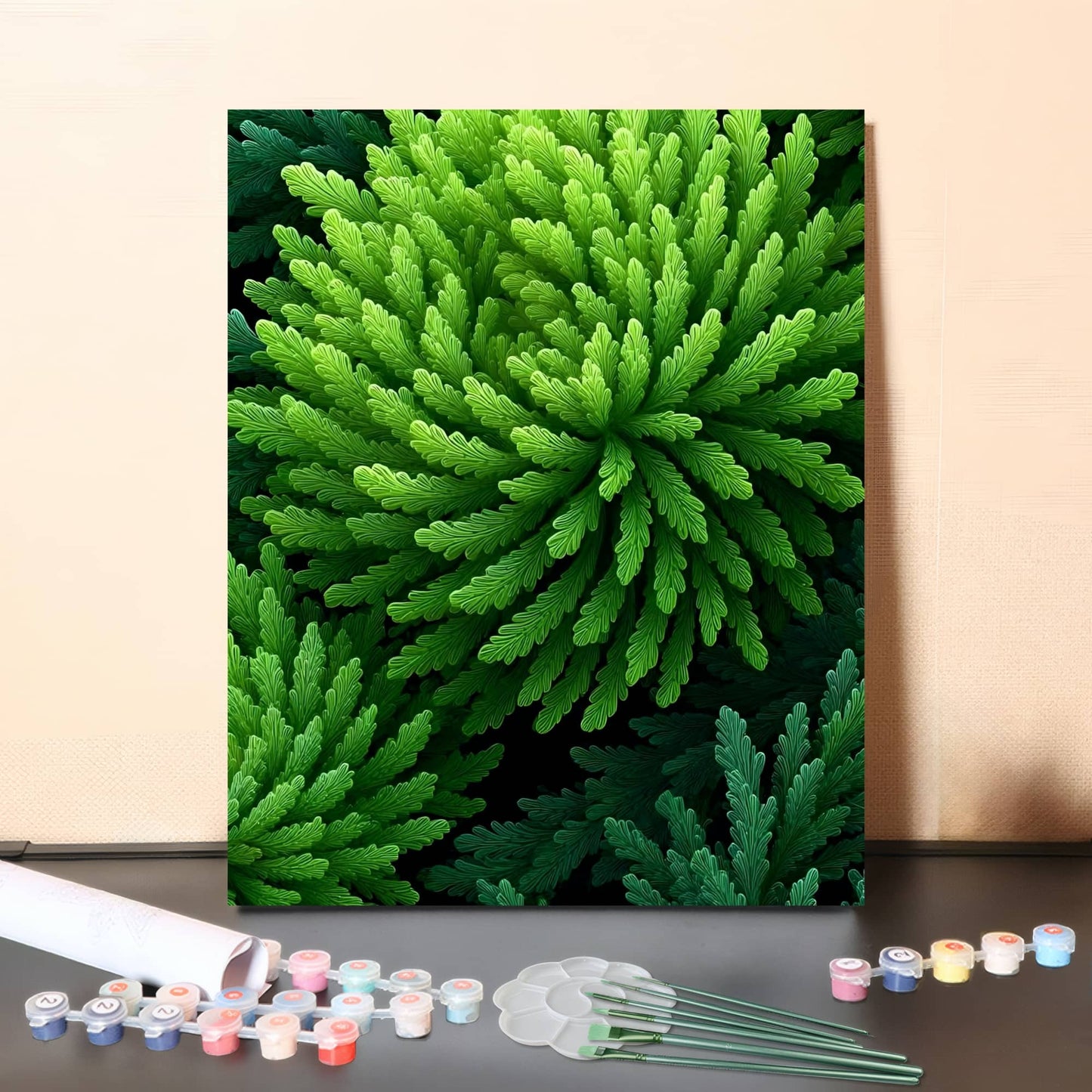 Green Spiral – Paint by Numbers Canvas Kit