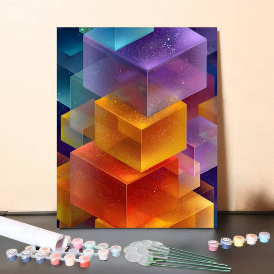 Star Cube – Paint by Numbers Canvas Kit