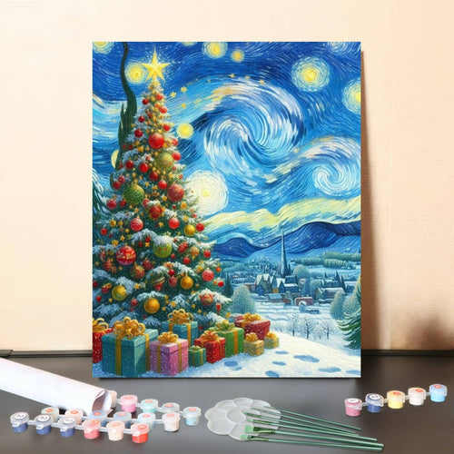 Starry Night Festival – Paint by Numbers Canvas Kit