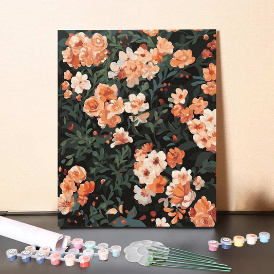 Flowers on the Wall – Paint by Numbers Canvas Kit