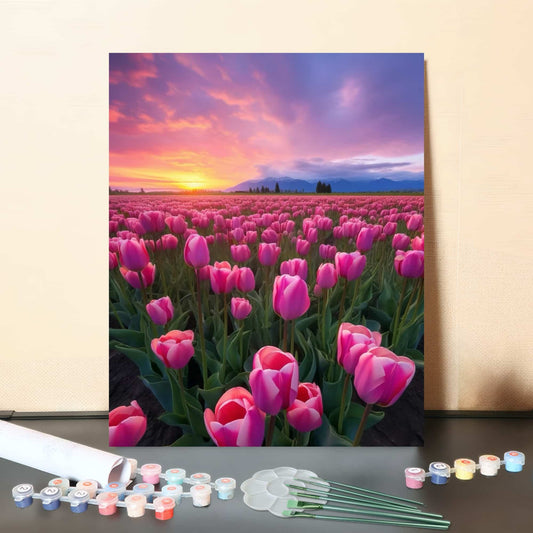 Tulips at Sunset – Paint by Numbers Canvas Kit