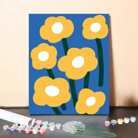 Sunny Blooms – Paint by Numbers Canvas Kit