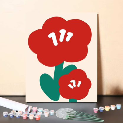 Red Duo – Paint by Numbers Canvas Kit