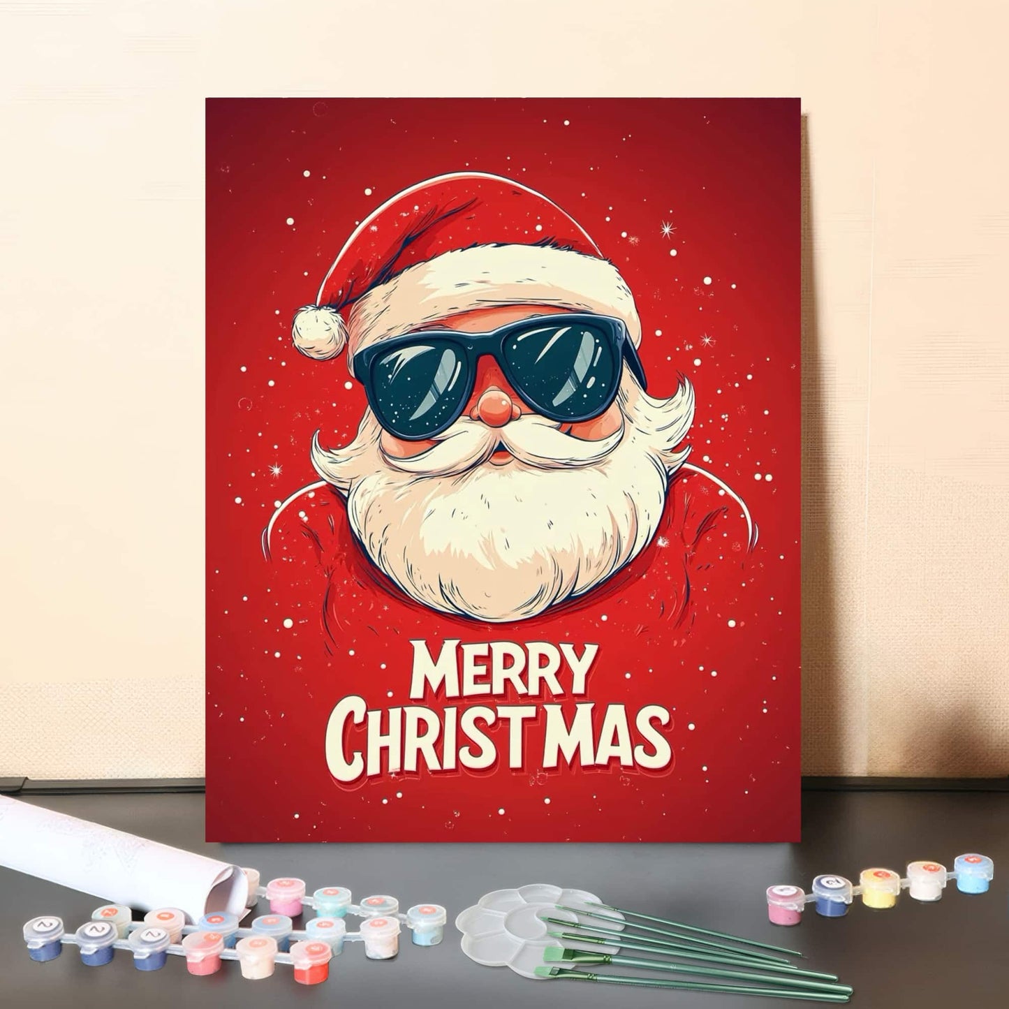 Santa in Shades – Paint by Numbers