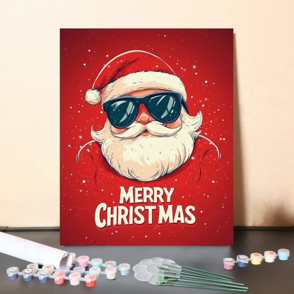Santa in Shades – Paint by Numbers