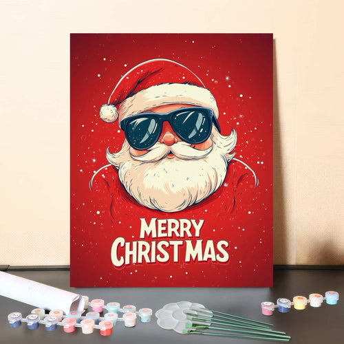 Santa in Shades – Paint by Numbers
