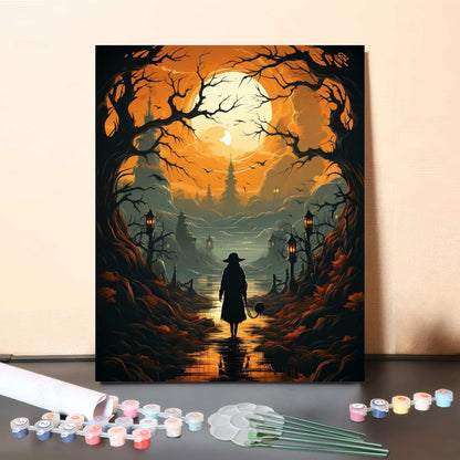 Colorful Halloween Night – Paint by Numbers Canvas Kit