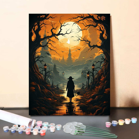 Colorful Halloween Night – Paint by Numbers Canvas Kit
